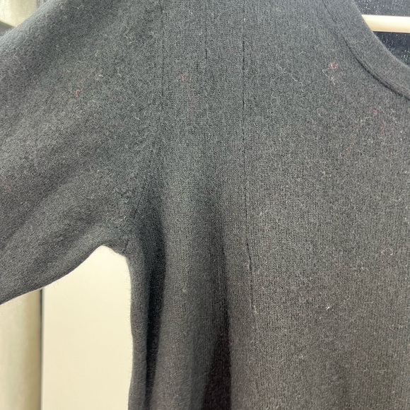 J Jill wool blend black sweater dress L viscose tunic 3/4 sleeve office fall - Picture 4 of 10